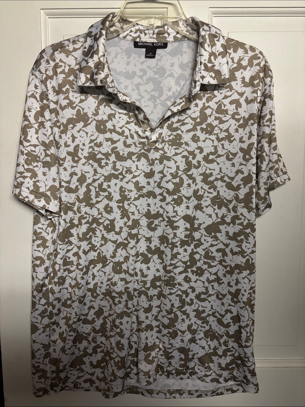 Michael Kors White Polo with Tan Floral Print